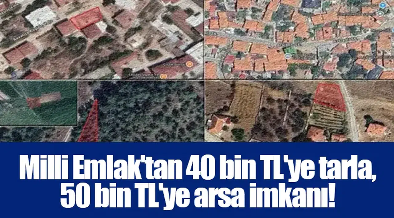 Milli Emlak'tan 40 bin TL'ye tarla, 50 bin TL'ye arsa imkanı!