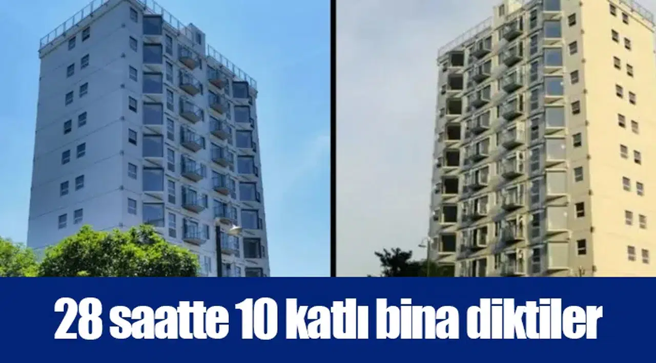 28 saatte 10 katlı bina diktiler