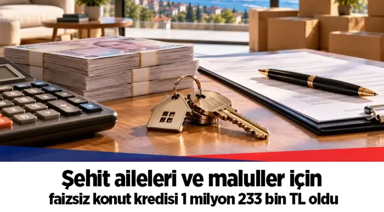 Şehit aileleri ve maluller için faizsiz konut kredisi 1 milyon 233 bin TL oldu