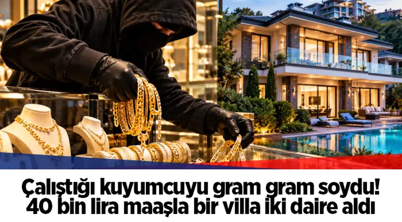 Çalıştığı kuyumcuyu gram gram soydu! 40 bin lira maaşla bir villa iki daire aldı