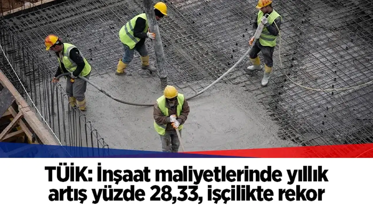 TÜİK: İnşaat maliyetlerinde yıllık artış yüzde 28,33, işçilikte rekor