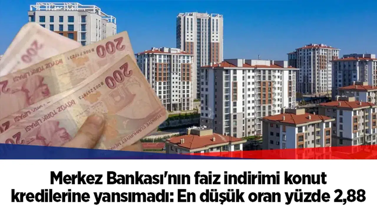 Merkez Bankası'nın faiz indirimi konut kredilerine yansımadı: En düşük oran yüzde 2,88