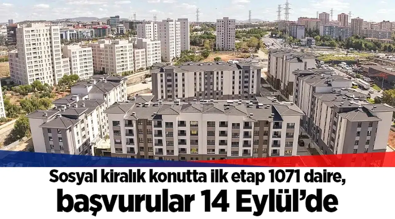 Sosyal kiralık konutta ilk etap 1071 daire, başvurular 14 Eylül’de