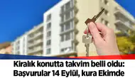 Kiralık konutta takvim belli oldu: Başvurular 14 Eylül, kura Ekimde