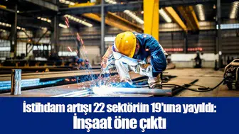 İstihdam artışı 22 sektörün 19'una yayıldı: İnşaat öne çıktı