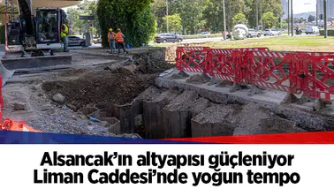 Alsancak’ın altyapısı güçleniyor:  Liman Caddesi’nde yoğun tempo