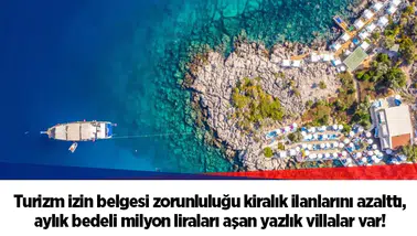 Turizm izin belgesi zorunluluğu kiralık ilanlarını azalttı, aylık bedeli milyon liraları aşan yazlık villalar var!