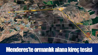 Menderes’te ormanlık alana kireç tesisi