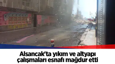 Alsancak'ta yıkım ve altyapı çalışmaları esnafı mağdur etti
