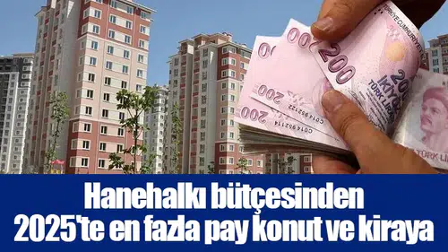 Hanehalkı bütçesinden 2025'te en fazla pay konut ve kiraya