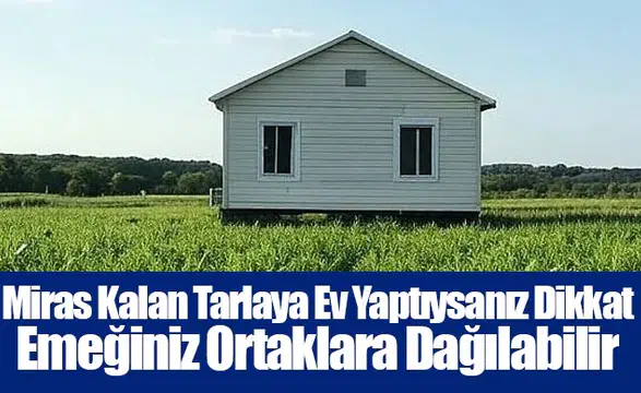 Miras Kalan Tarlaya Ev Yaptıysanız Dikkat: Emeğiniz Ortaklara Dağılabilir