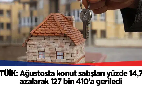 TÜİK: Ağustosta konut satışları yüzde 14,7 azalarak 127 bin 410’a geriledi