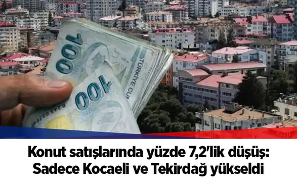 Konut satışlarında yüzde 7,2'lik düşüş: Sadece Kocaeli ve Tekirdağ yükseldi