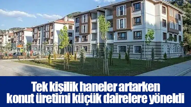Tek kişilik haneler artarken konut üretimi küçük dairelere yöneldi