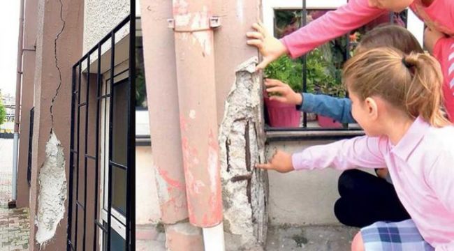 Depremden zarar gören ilkokulda eğitim devam ediyor!