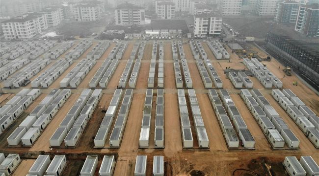 Deprem bölgesinde konteyner kent kurulumları son aşamaya geldi