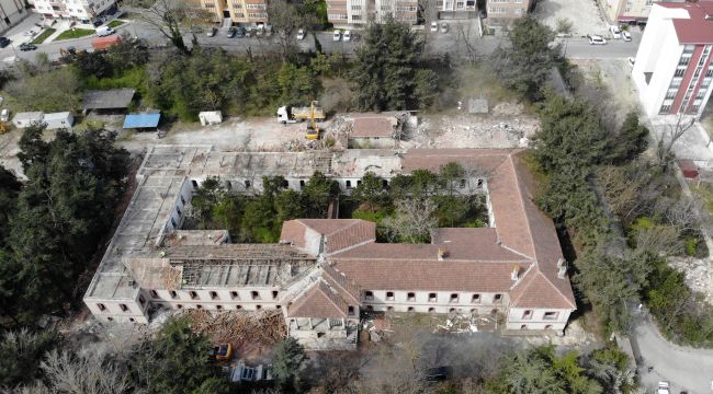 Hadımköy’deki pandemi hastanesi çalışmaları havadan görüntülendi 