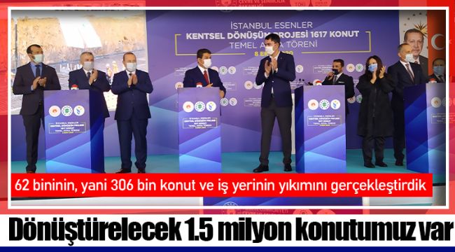 “Ülkemizde dönüştürmemiz gereken 1.5 milyon konutumuz var