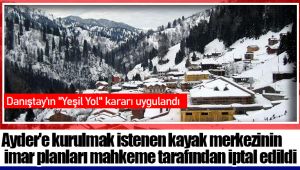 Ayder'e kurulmak istenen kayak merkezinin imar planları mahkeme tarafından iptal edildi