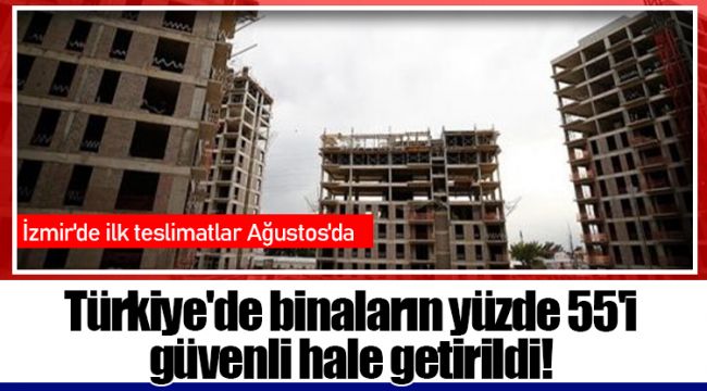 Türkiye'de binaların yüzde 55'i güvenli hale getirildi!