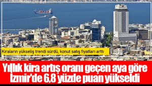 Yıllık kira artış oranı geçen aya göre İzmir'de 6,8 yüzde puan yükseldi