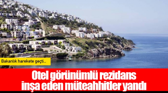 Otel görünümlü rezidans  inşa eden müteahhitler yandı