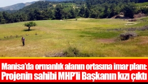 Manisa’da ormanlık alanın ortasına imar planı: Projenin sahibi MHP’li Başkanın kızı çıktı