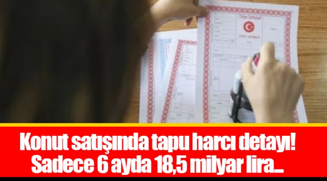 Konut satışında tapu harcı detayı! Sadece 6 ayda 18,5 milyar lira...