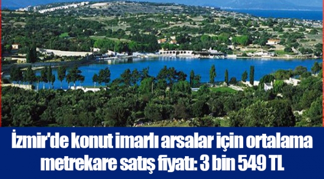 İzmir'de konut imarlı arsalar için ortalama metrekare satış fiyatı: 3 bin 549 TL