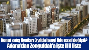 Konut satış fiyatları 3 yılda hangi ilde nasıl değişti? Adana’dan Zonguldak’a işte il il liste