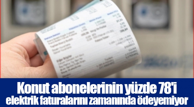Konut abonelerinin yüzde 78&#039;i elektrik faturalarını zamanında ödeyemiyor