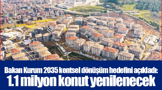 Bakan Kurum 2035 kentsel dönüşüm hedefini açıkladı: 1.1 milyon konut yenilenecek