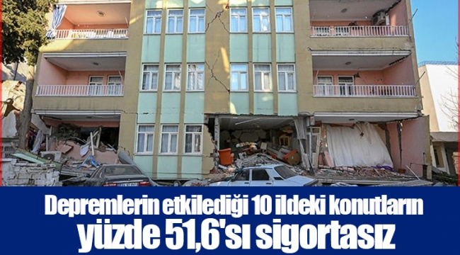 Depremlerin etkilediği 10 ildeki konutların yüzde 51,6&#039;sı sigortasız