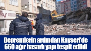 Depremlerin ardından Kayseri'de 660 ağır hasarlı yapı tespit edildi