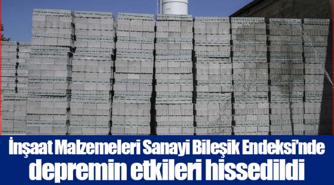 İnşaat Malzemeleri Sanayi Bileşik Endeksi’nde depremin etkileri hissedildi