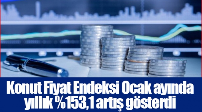 Konut Fiyat Endeksi Ocak ayında yıllık %153,1 artış gösterdi