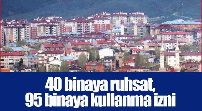40 binaya ruhsat, 95 binaya kullanma izni