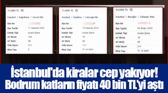 İstanbul'da kiralar cep yakıyor! Bodrum katların fiyatı 40 bin TL'yi aştı