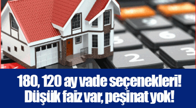 180, 120 ay vade seçenekleri!  Düşük faiz var, peşinat yok!