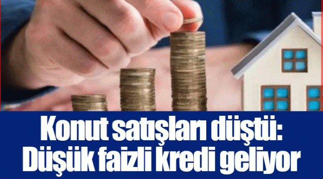 Konut satışları düştü: Düşük faizli kredi geliyor
