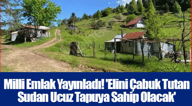 Milli Emlak Yayınladı! 'Elini Çabuk Tutan Sudan Ucuz Tapuya Sahip Olacak'