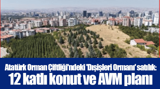 Atatürk Orman Çiftliği&#039;ndeki &#039;Dışişleri Ormanı&#039; satılık: 12 katlı konut ve AVM planı