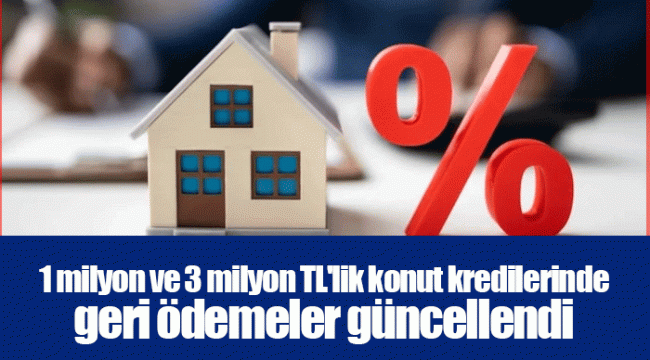 1 milyon ve 3 milyon TL&#039;lik konut kredilerinde geri ödemeler güncellendi