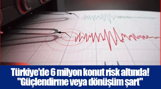 Türkiye'de 6 milyon konut risk altında! "Güçlendirme veya dönüşüm şart"
