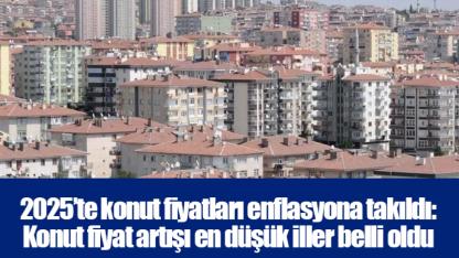 2025’te konut fiyatları enflasyona takıldı: Konut fiyat artışı en düşük iller belli oldu